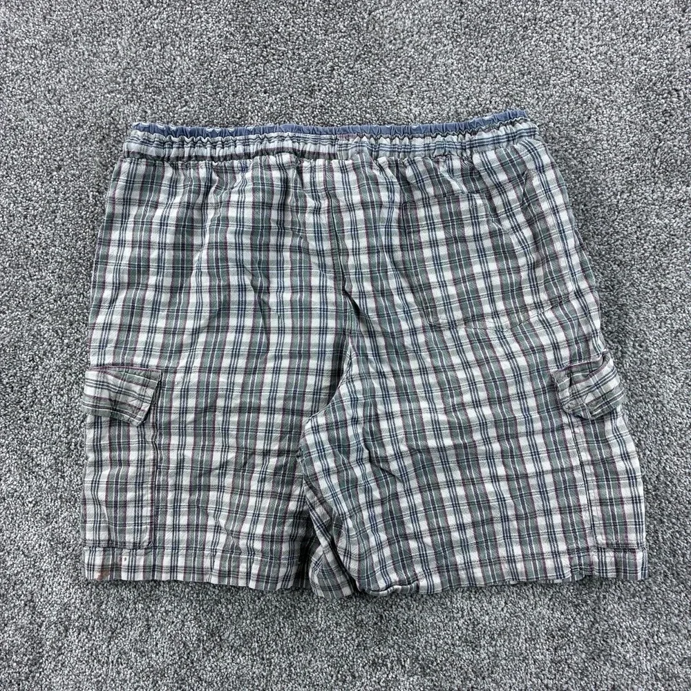 Vintage Y2K Unionbay Cargo Shorts Mens 36 Black‎ Skate Loose Baggy Rave Nylon